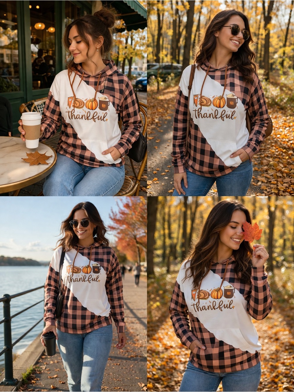 Plaid Thankful Hoodie